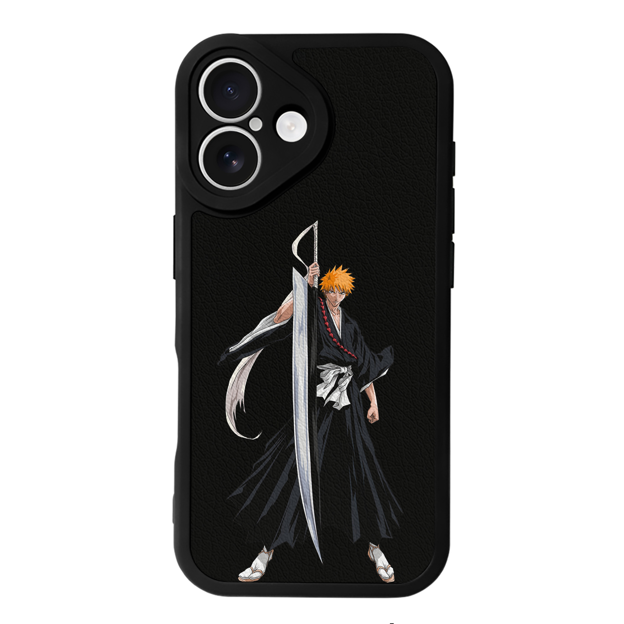 ブリーチ 黒崎一護（くろさき いちご）BLEACH Kurosaki Ichigo 【iPhone 16シリーズ対応】シリコンスマホケース（レザー調） 材質：シリコン